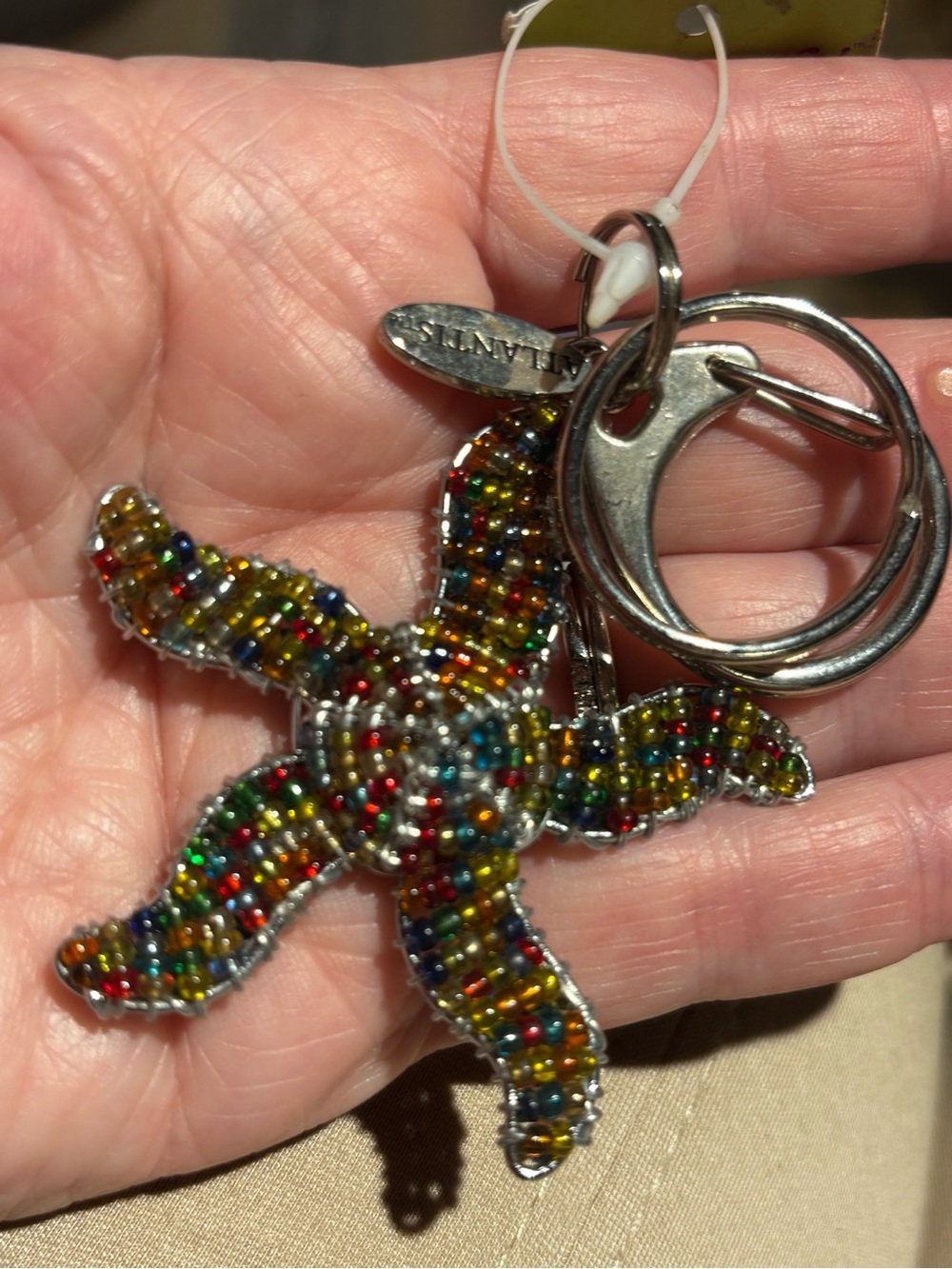 Multicolor Beaded Starfish Keychain - Picture 4 of 4
